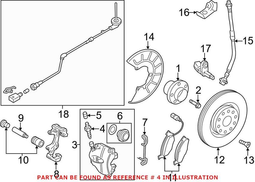 VW Brake Bleeder Screw 1K0615273B